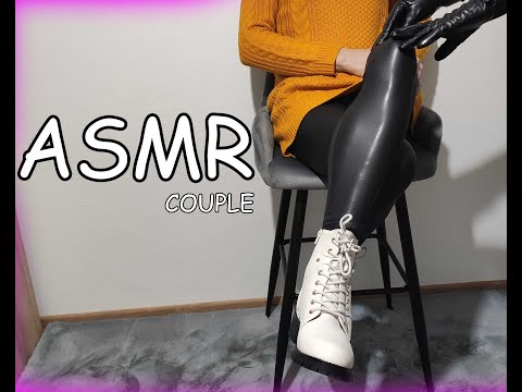 ASMR Leather Gloves & White Boots | Scratching & Tapping |