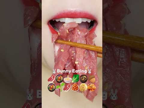 Beef Tartare & Bibimbap 🥩🍚 EMOJI MUKBANG 육회 비빔밥 이모지 먹방 (sped up)