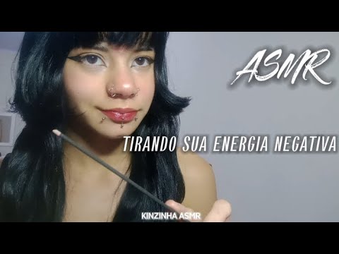 ASMR TIRANDO SUA ENERGIA NEGATIVA + sons de boca + chuva 🌧️✨