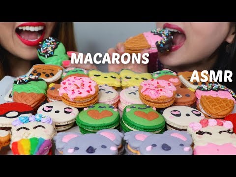 ASMR MACARONS (soft eating sounds) 마카롱 리얼사운드 먹방 マカロン | Kim&Liz ASMR