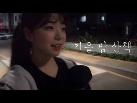 [ASMR] 귀뚜라미 우는 선선한 가을 밤, 강아지와 짧은 밤 산책│Fall night, dog and walk