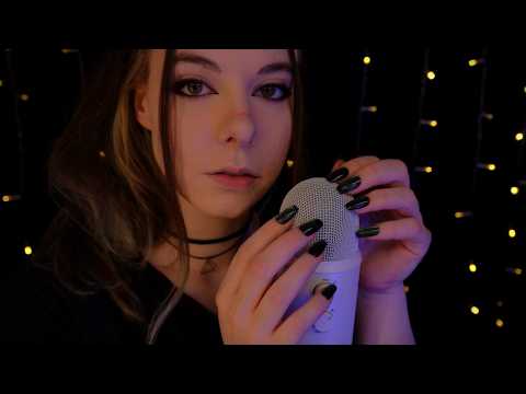 ASMR | high sensitivity, close up, clicky whispering & mic scratching - campfire ambience