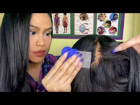 ASMR School Nurse Lice Check, Scalp Scratch + 👂Ear Cleaning (😍YOU Are My FAVORITE Student!) RP
