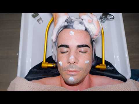 ASMR: Relaxing Thai Headspa, Hot Stone, Face Massage & Hair Wash