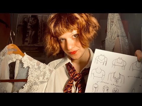 asmr ~ designing your wedding dress (it’s 1975)