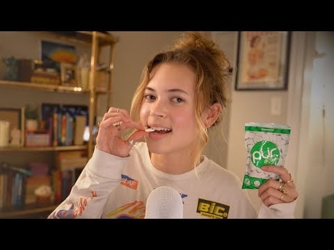 ASMR | Gum Chewing Whisper Ramble ✨ close, clicky whispering