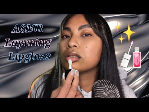 ASMR Intense Up Close Mouth Sounds , Layering Lipgloss, Chewing Bubblegum