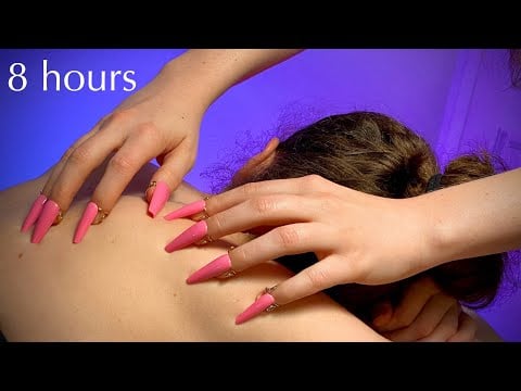 BEST ASMR 8HR + LOOP, BACK SCRATCHES, For sleep and Relaxation, 8 HOURS