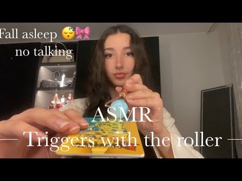 Asmr triggers with the roller 🎀😴 | fall asleep + no talking 