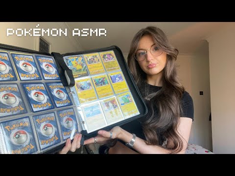 ASMR Organising my Pokémon cards⚡️ (whispering, card shuffling, tapping, rambles)