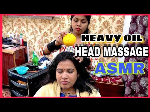 Heavy Oil Head Massage Relief From Stress & Pain | Reduce Insomnia | BeauticiaN DoLL #asmr #insomnia