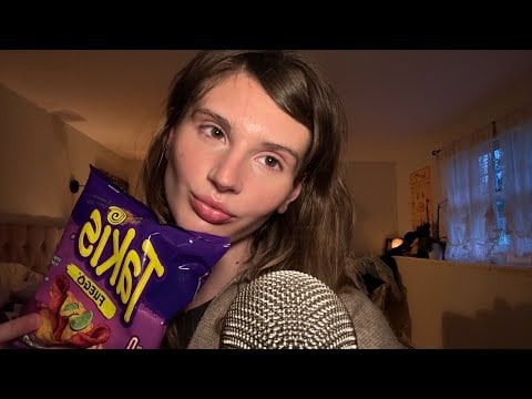 ASMR eating takis + nerds clusters 