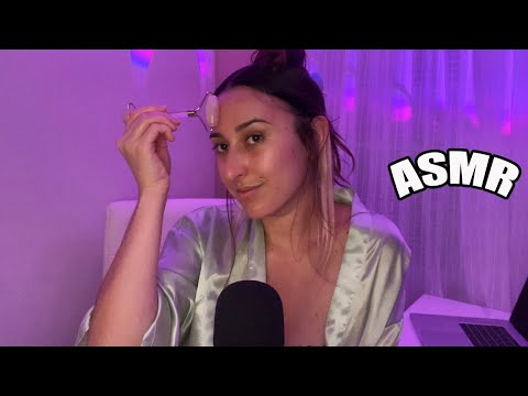 ASMR relaxing skincare vibes ♡ face mask +  gua sha massage ♡