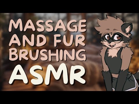 [Furry ASMR] Raccoon Brushes Your Fur and Gives You a Head Massage | Cozy Blanket, Rain Ambience...