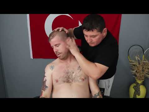 ASMR TURKİSH BARBER KULUNÇ TEDAVİ CRACK BACK MASSAGE HEAD NECK BACK  FACE MASSAGE THERAPY