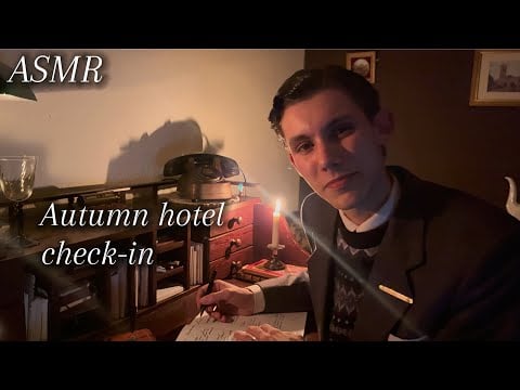 ASMR - Autumn Hotel Check-in, soft spoken  male fall roleplay for sleep 
