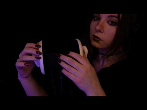 ASMR | clicky Unintelligible Whispering & Ear Tapping in the Rain