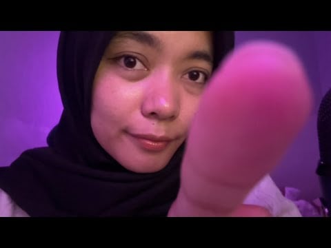 ASMR there something in your face — Face Touching, Brushing, Plucking, Blowing Mic 