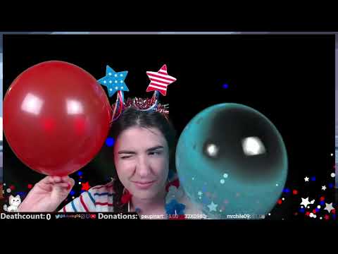 ASMR - 4th of July; Red and Blue Balloon