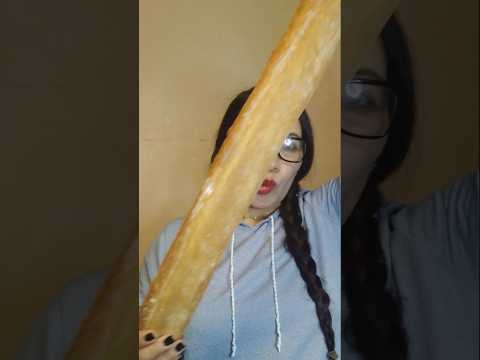 LONGEST BREAD I EVER HAD#everyone #mukbang #shortsfeed #challenge #eating  #crazylady #viralvideo