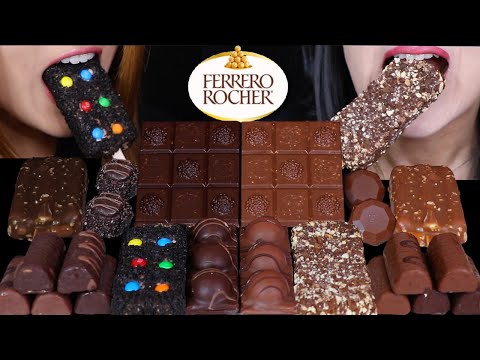 ASMR MILK VS DARK CHOCOLATE FERRERO ROCHER BARS, M&MS ICE CREAM BAR, MINI DOVE ICE CREAM BARS 먹방