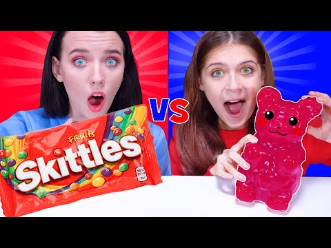 SMALL FOOD VS BIG FOOD CHALLENGE | Eating Sounds LiLiBu