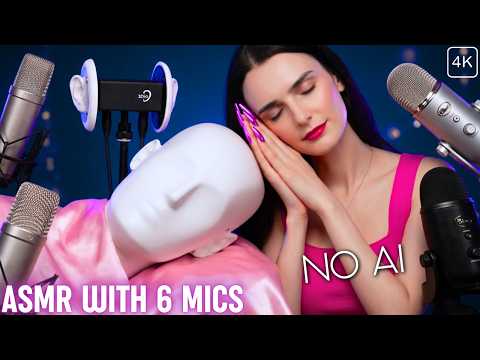 ASMR with 6 MICS to SLEEP FAST 🩷 NO TALKING Mic Scratching Tapping & Massage for DEEP Relaxation 4K