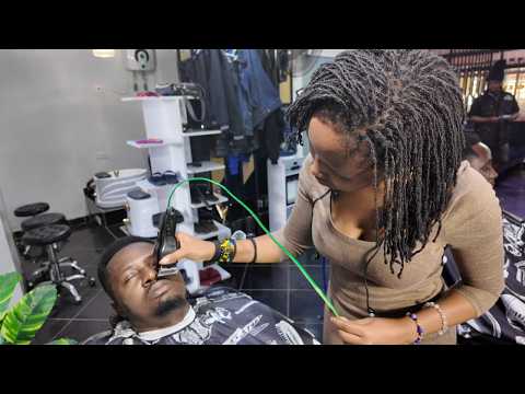 💈 (ASMR) Cute Amazing Lady Barber Does Complete Care Package — Haircut, Shave & Massage