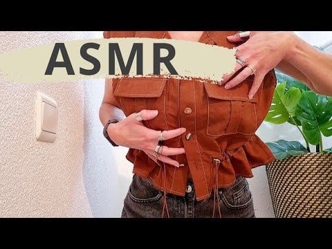 ASMR PURE FULL OUTFIT SCRATCHING | TERRACOTTA CARGO VEST & DENIM SHORTS |NO TALKING |DEEP SLEEP 😴