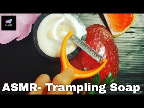 ASMR:: Barefoot crush::Soap carving::비누 박살 소리