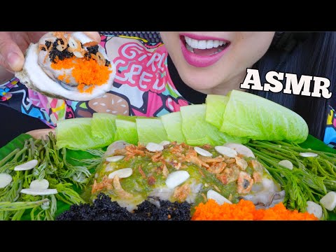 ASMR FRESH OYSTERS + GREEN SEAFOOD SAUCE + VEGGIES (CRUNCHY EATING SOUNDS) NO TALKING | SAS-ASMR