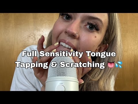 ASMR| 100% Sensitivity Tongue Scratching/Tapping| +Posing for a Thumbnail (subtle mouth sounds) 