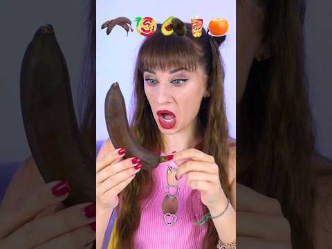 ASMR Brown Banana, Gummy Snake, Jello Mukbang #shorts