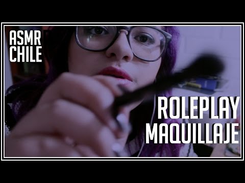 ASMR CHILE - Roleplay de maquillaje BINAURAL, susurros en español, sonidos de teclado y pinceles