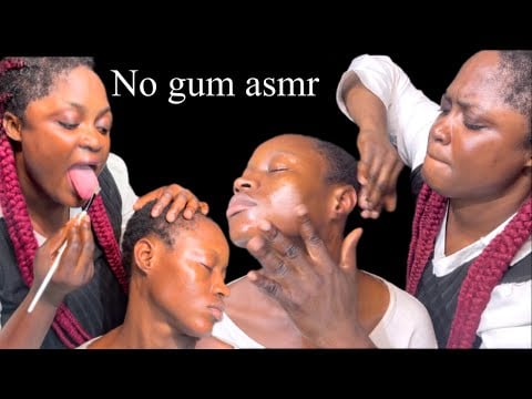 ASMR no gum Tingly mouth sound fake spit paint intense neck nape ear and scalp  massage