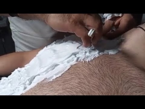 SHAVING CHEST HAIR WITH A RAZOR. SUCH A RELAXING SOUND IS NOT IN ANY OTHER VIDEO