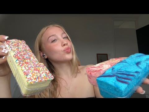asmr eating gourmet marshmallows from The Marshmallow Company 