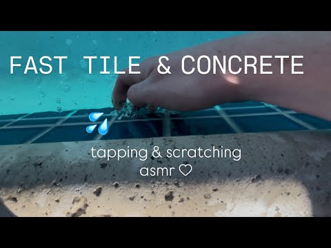 Fast Chaotic Pool Tile and Concrete Scratching Asmr (no talking)