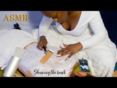 ASMR *EXTREME* Shaving Mans Back •foamy straight razor sounds