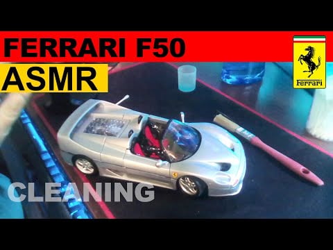 ASMR Ferrari F50 cleaning and detailing with latex gloves and soft spoken
