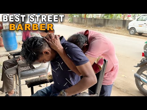 Street Barber Intense Body Massage For Pain Relief | Head, Shoulder, Arm, Neck Creaking & Massage