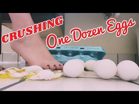 ASMR | CRUSHING ONE DOZEN EGGS | FOOD CRUSHING ASMR | STEPPING ON EGGS | SATISFYING