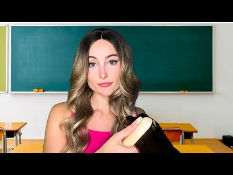 ASMR Popular Girl Plays with Your Hair in Class (and she has a secret crush on you) 💖 WLW Roleplay