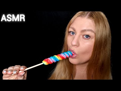 ASMR RAINBOW LOLLIPOP Licking Mouth Sunds ( NO TALKING)