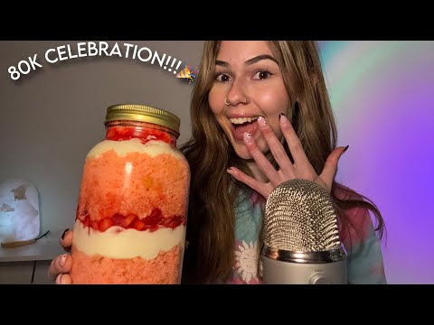 ASMR Mukbang & Answering YOUR questions♥️ (80k celebration)