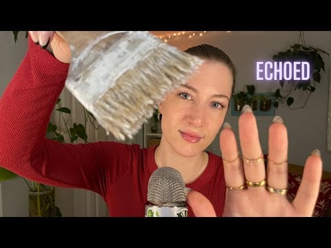ASMR Echoed New Years Personal Affirmations  | Face Brushing & Visual Triggers, Personal Attention