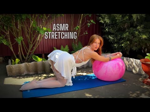 Soft Stretches & Silky Whispers 💖 ASMR In White Pantyhose & Skirt