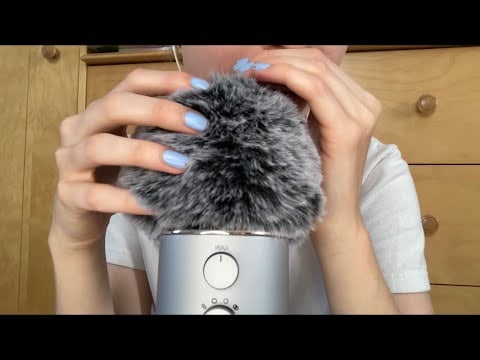 ASMR Fluffy Mic Cover Scratching w/ Upclose Trigger Words 😊
