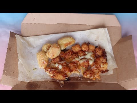 Dominoes Potato Tots & Garlic Puff ASMR Eating Sounds