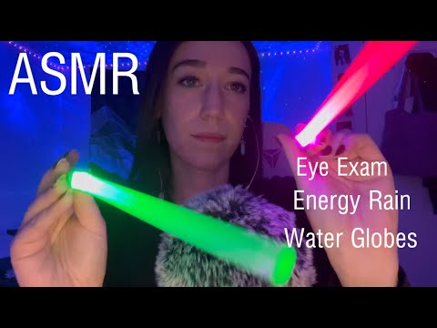 ASMR Energy Rain, Eye Exam, Water Globes (Erin’s CV💜) for sleep, comfort and relaxation